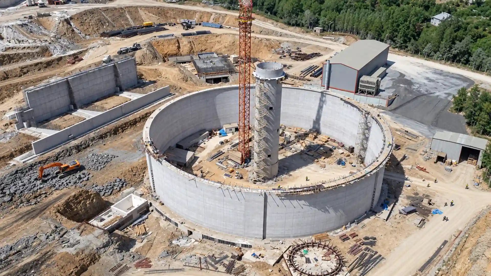 Silo slipform systems on a reinforced-concrete silo