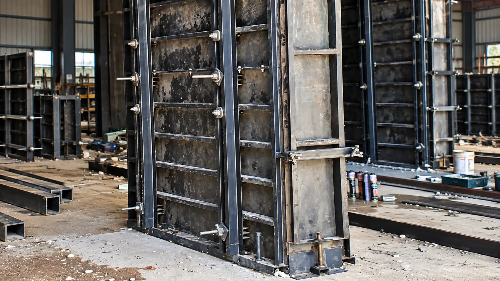 Steel tunnel formwork panels
