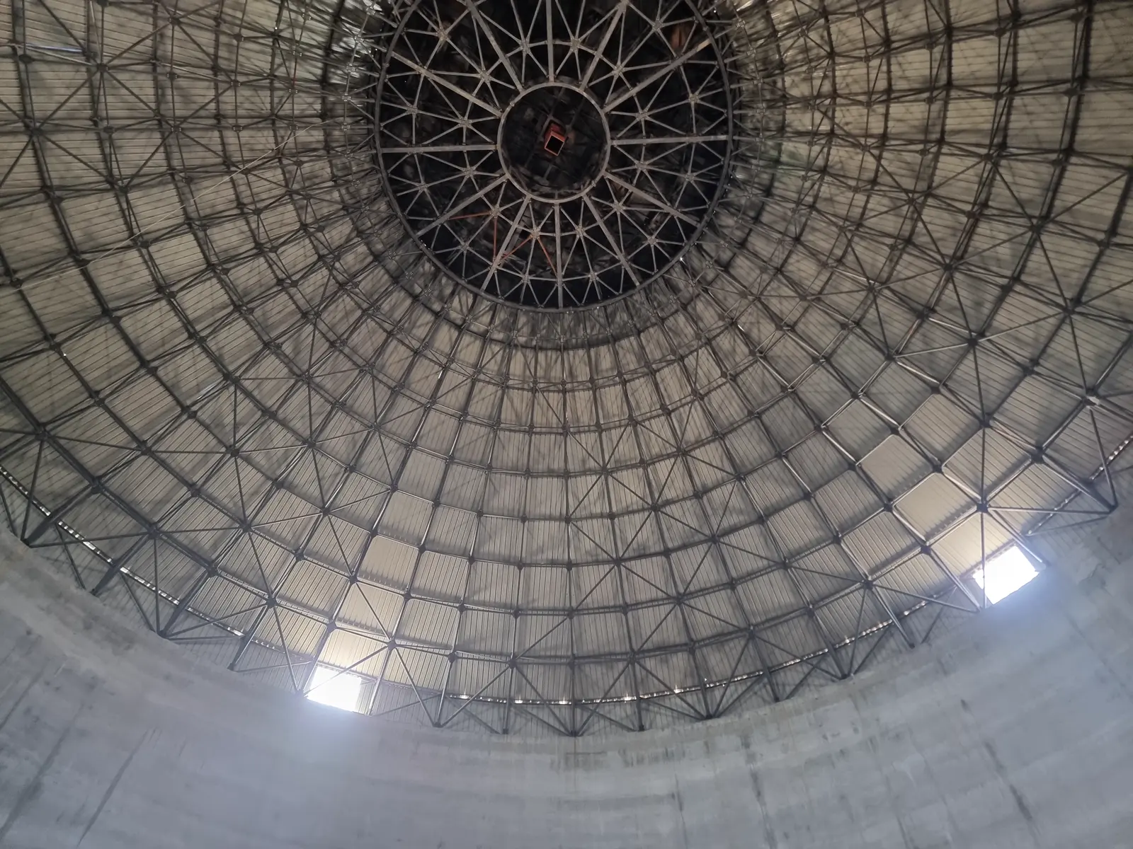Raw-material storage hall at the Jizzakh cement plant, Uzbekistan