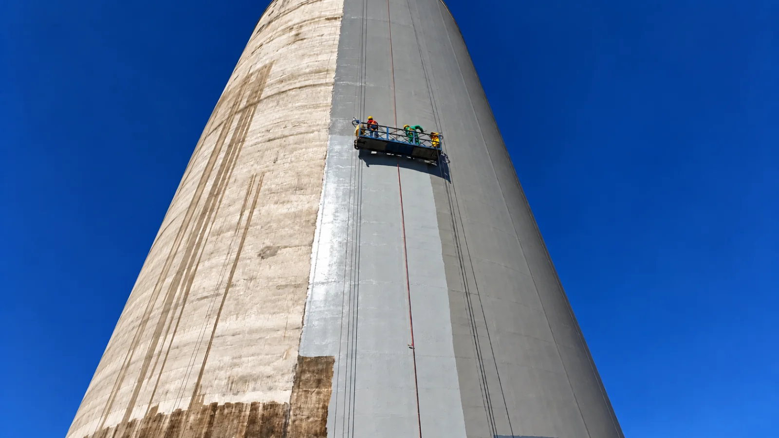 15,000 t stock silo at Eti Alüminyum Seydişehir during coating works